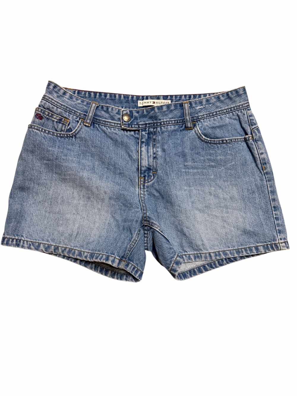 Tommy Hilfiger Denim Shorts Size 10 Vintage Wash Mid Rise Casual